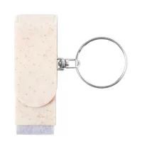 přívěšek na klíče se stojánkem na mobil přírodní s potiskem loga - foto 4