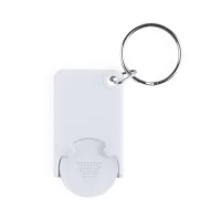přívěšek na klíče se žetonem bílá s potiskem loga