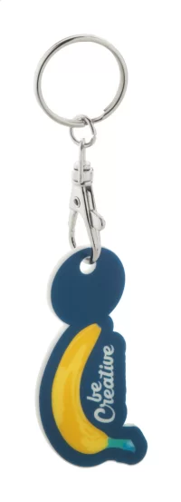 přívěšek na klíče se žetonem do vozíku bílá s potiskem loga