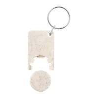 přívěšek na klíče se žetonem do vozíku přírodní s potiskem loga - foto 3