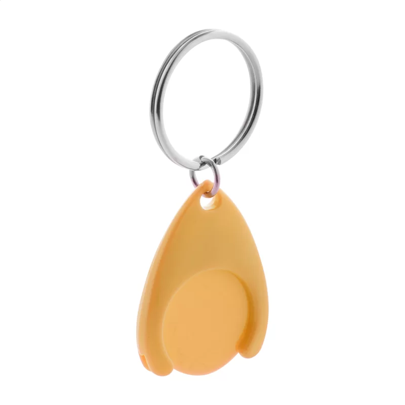 přívěšek na klíče se žetonem oranžová — reklamní předmět s vlastním potiskem přívěšek na klíče se žetonem oranžová s potiskem loga