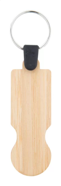přívěšek na klíče se žetonem z bambusu přírodní s potiskem loga - foto 2