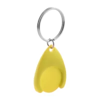 přívěšek na klíče se žetonem žlutá s potiskem loga