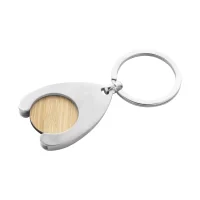 přívěšek na klíče z RPU se žetonem na vozíku přírodní s potiskem loga - foto 2