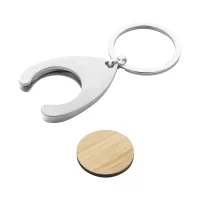 přívěšek na klíče z RPU se žetonem na vozíku přírodní s potiskem loga - foto 3
