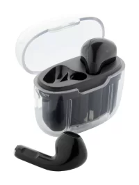 Průhledná bezdrátová sluchátka RABS černá s potiskem loga - foto 3