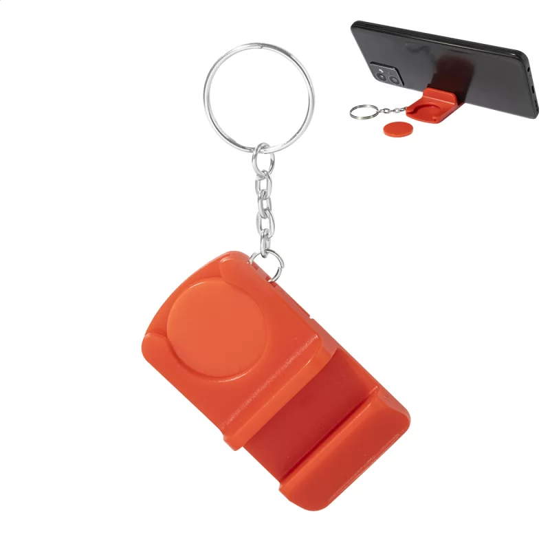 RABS přívěšek na klíče s mincí do vozíku červená s potiskem loga