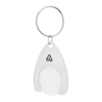 RABS přívěšek na klíče se žetonem do vozíku bílá s potiskem loga