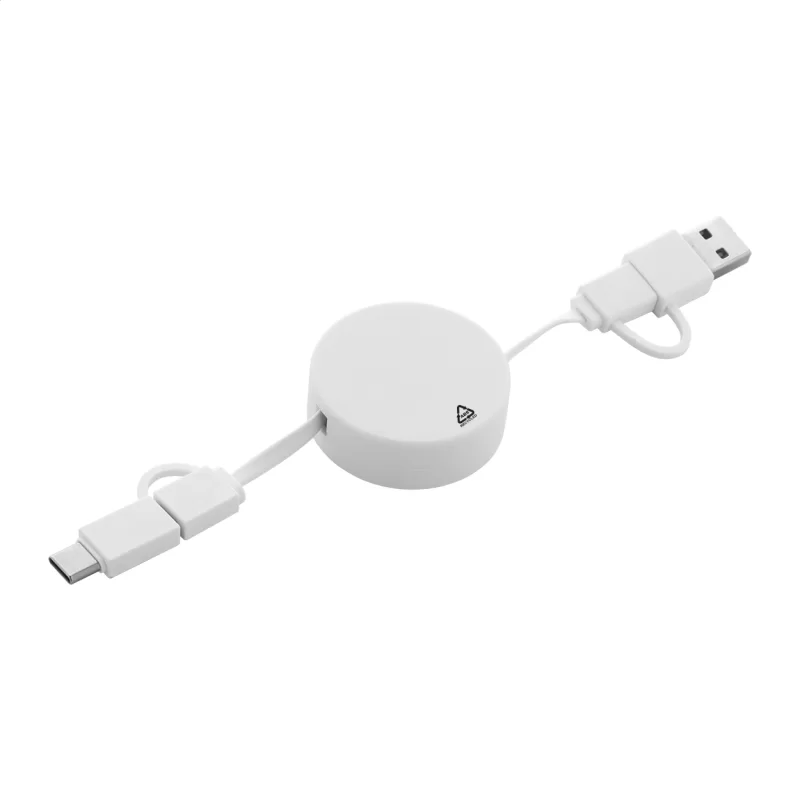 RABS USB nabíjecí kabel bílá s potiskem loga