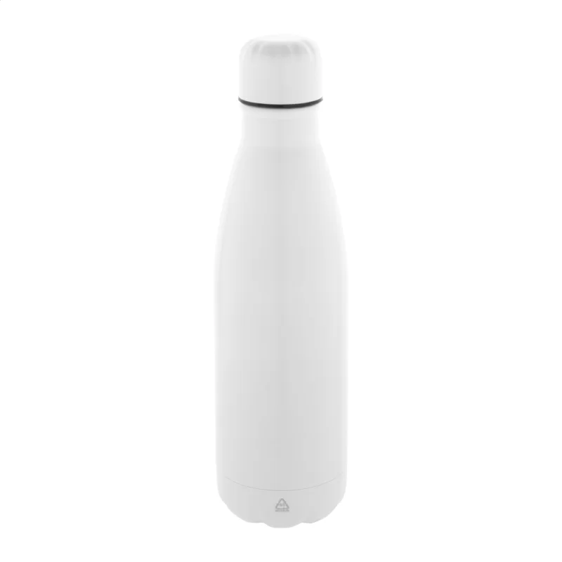 recyklovaná láhev z nerez oceli bílá s potiskem loga