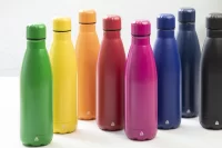 recyklovaná láhev z nerez oceli oranžová s potiskem loga - foto 9