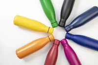 recyklovaná láhev z nerez oceli růžová s potiskem loga - foto 3