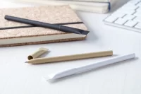 recyklované papírové kuličkové pero přírodní s potiskem loga - foto 2