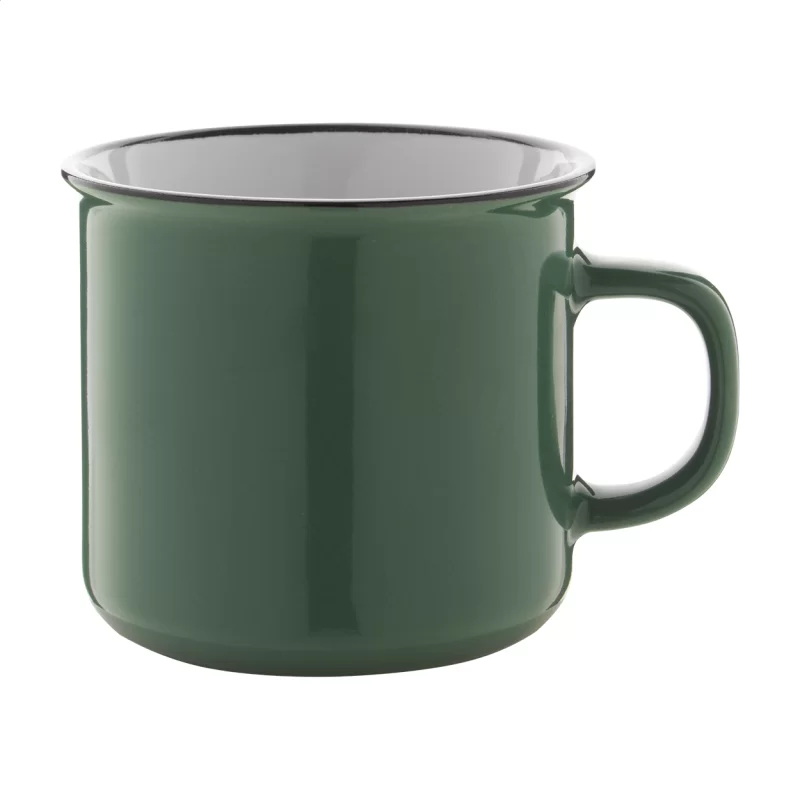 retro hrnek tmavě zelená — reklamní předmět s vlastním potiskem retro hrnek tmavě zelená s potiskem loga