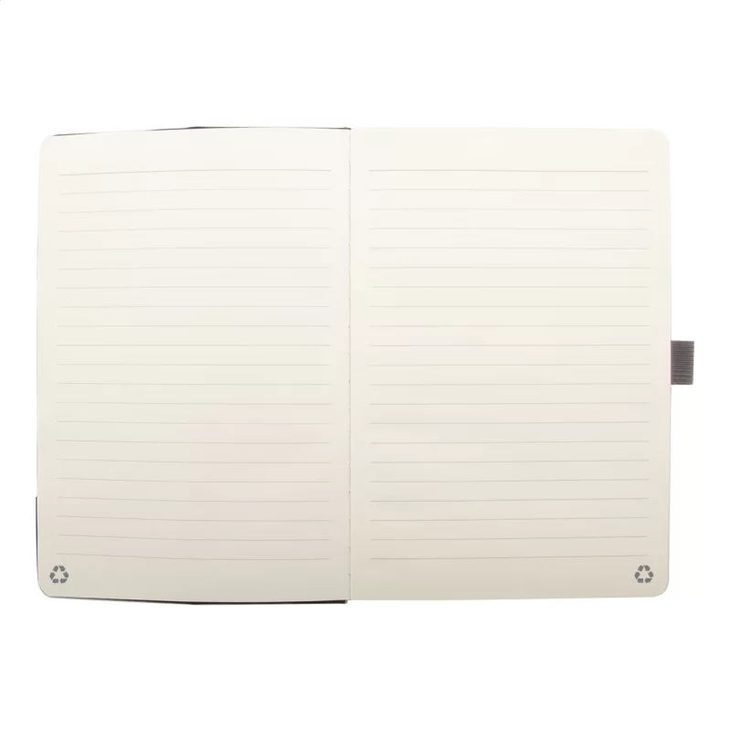 RPET blok s bezdrátovou nabíječkou šedá s potiskem loga - foto 5