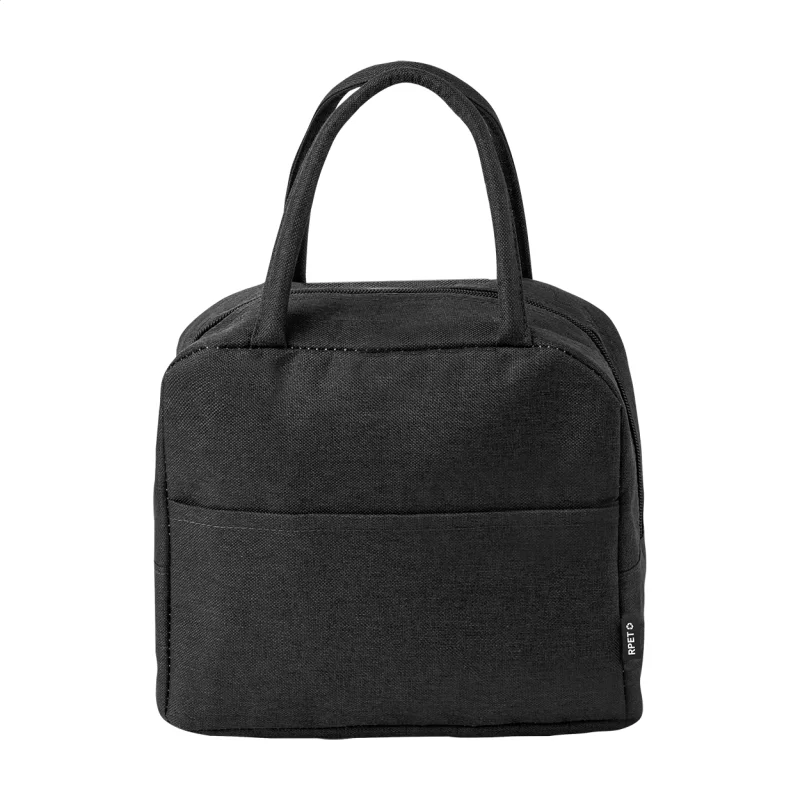 RPET chladící taška černá — reklamní předmět s vlastním potiskem RPET chladící taška černá s potiskem loga