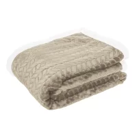 RPET deka béžová s potiskem loga - foto 2