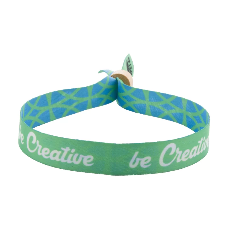 RPET festivalový náramek na zakázku přírodní s potiskem loga