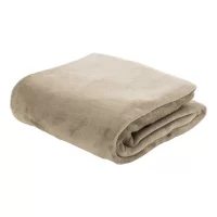 RPET flanelová deka béžová s potiskem loga - foto 2