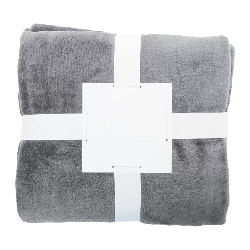 RPET flanelová deka šedá s potiskem loga