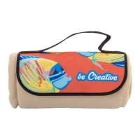 RPET fleecová deka na zakázku přírodní s potiskem loga - foto 4