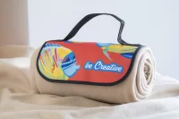 RPET fleecová deka na zakázku přírodní s potiskem loga - foto 8