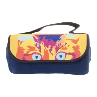 RPET fleecová deka na zakázku tmavě modrá s potiskem loga - foto 4