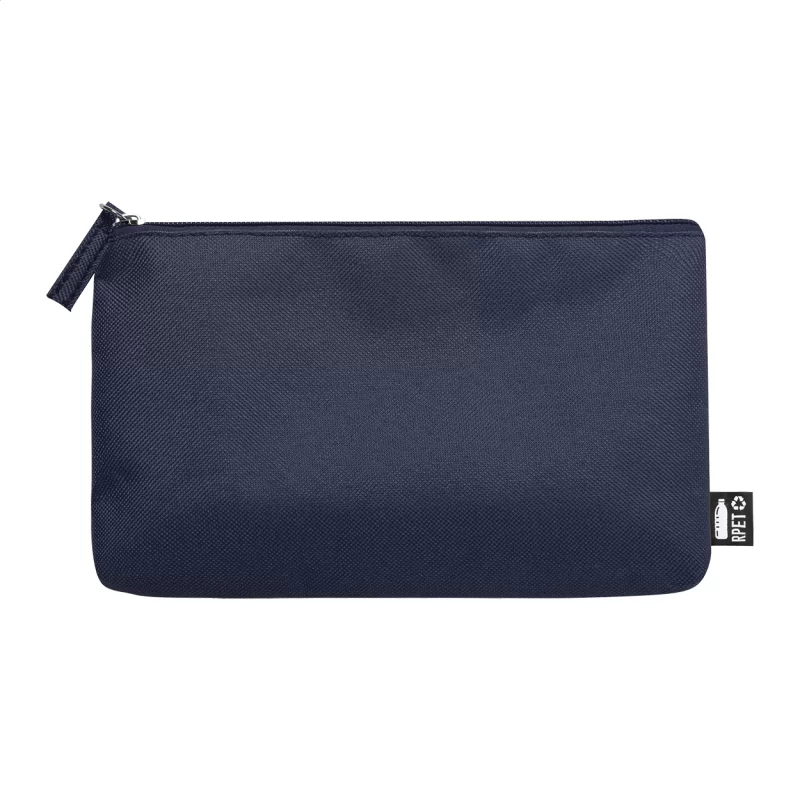 RPET kosmetická taštička tmavě modrá s potiskem loga