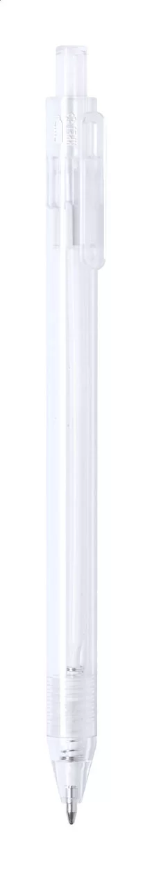 RPET kuličkové pero průhledná s potiskem loga