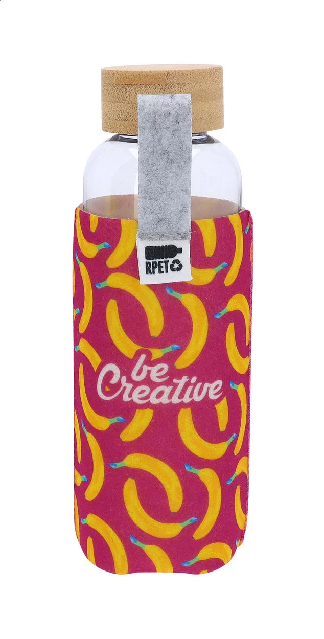 RPET láhev bílá s potiskem loga