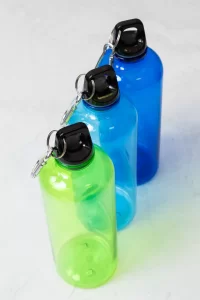 RPET láhev světle modrá s potiskem loga - foto 3