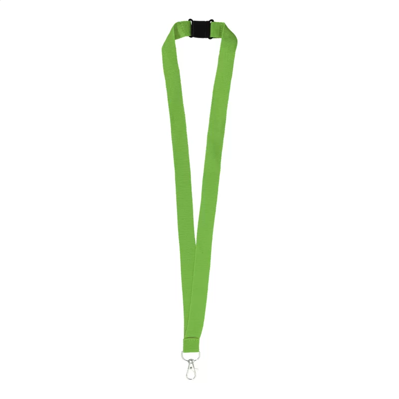 RPET lanyard limetková zelená — reklamní předmět s vlastním potiskem RPET lanyard limetková zelená s potiskem loga