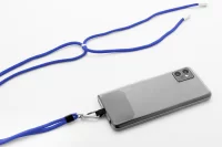 RPET lanyard na mobil modrá s potiskem loga - foto 3