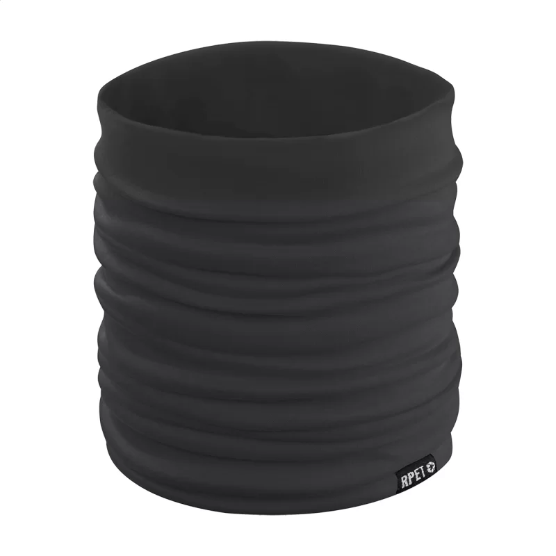 RPET multifunkční šátek černá s potiskem loga