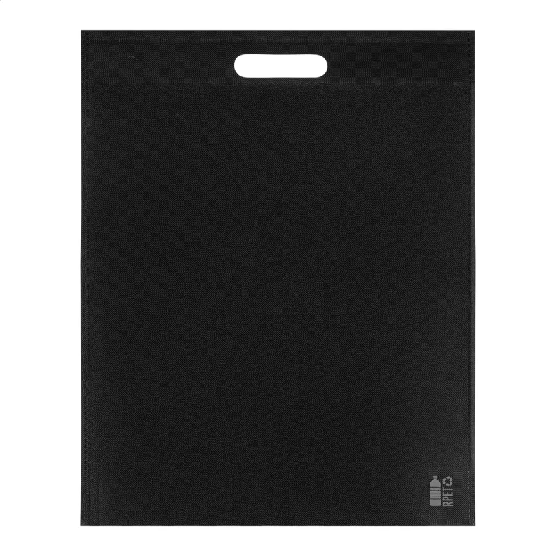 RPET nákupní taška černá — reklamní předmět s vlastním potiskem RPET nákupní taška černá s potiskem loga