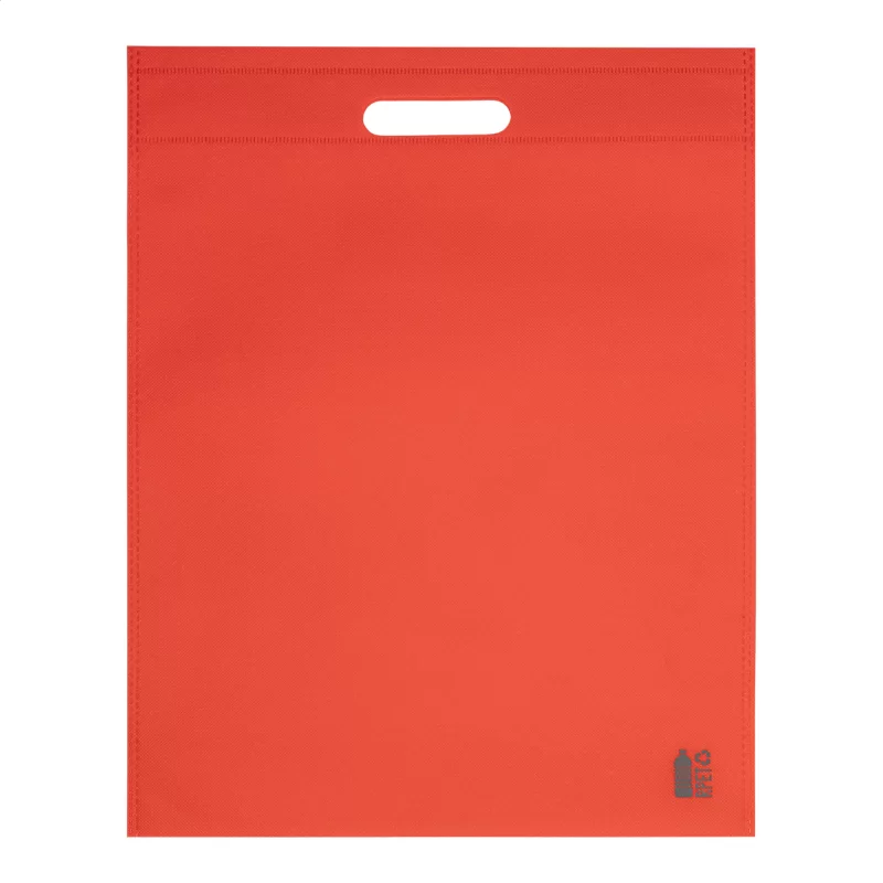 RPET nákupní taška červená — reklamní předmět s vlastním potiskem RPET nákupní taška červená s potiskem loga