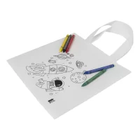 RPET nákupní taška na vybarvení bílá s potiskem loga - foto 4