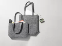 RPET nákupní taška šedá s potiskem loga - foto 5