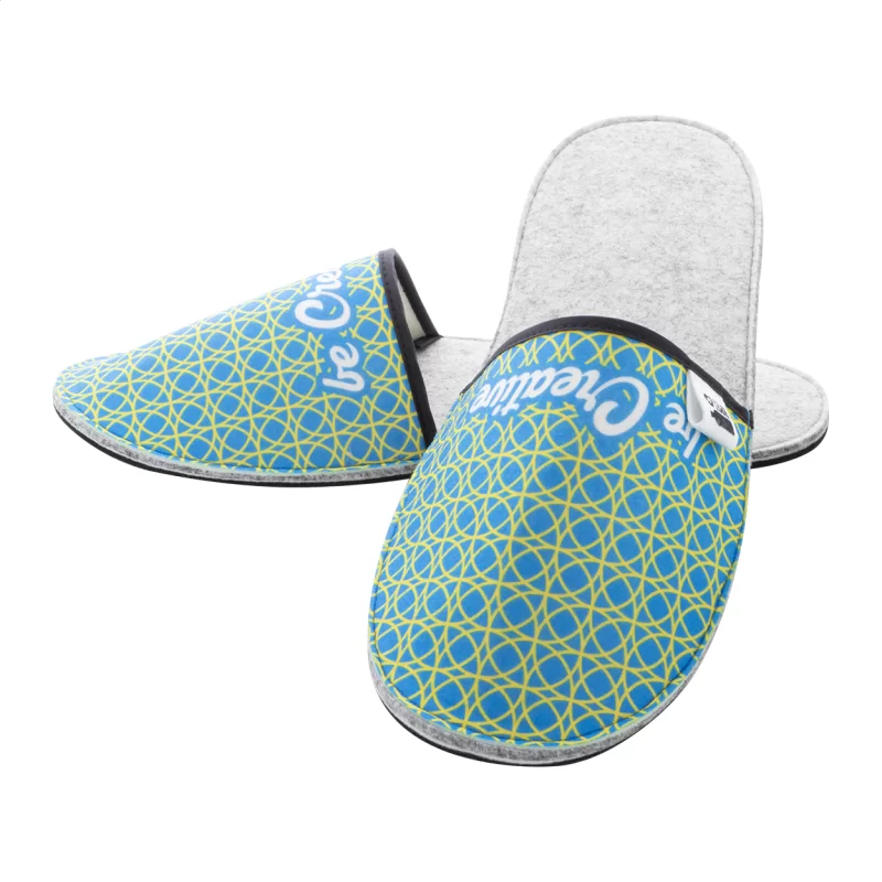 RPET pantofle na zakázku bílá s potiskem loga