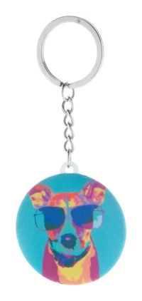 RPET placka přívěšek na klíče bílá s potiskem loga - foto 4