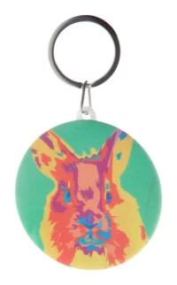 RPET placka přívěšek na klíče bílá s potiskem loga - foto 3