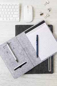 RPET plstěná sloha na dokumenty šedá s potiskem loga - foto 6