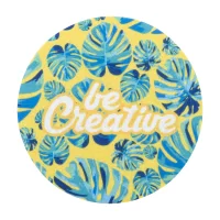 RPET plstěný podtácek, kruh bílá s potiskem loga - foto 2