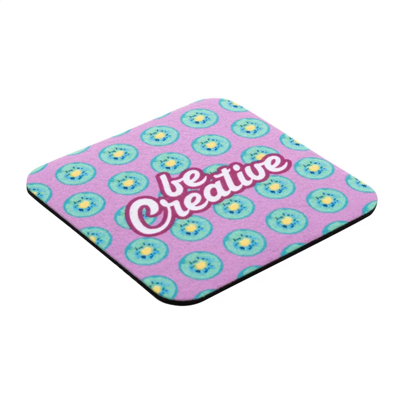 RPET plstěný podtácek, kruh bílá s potiskem loga