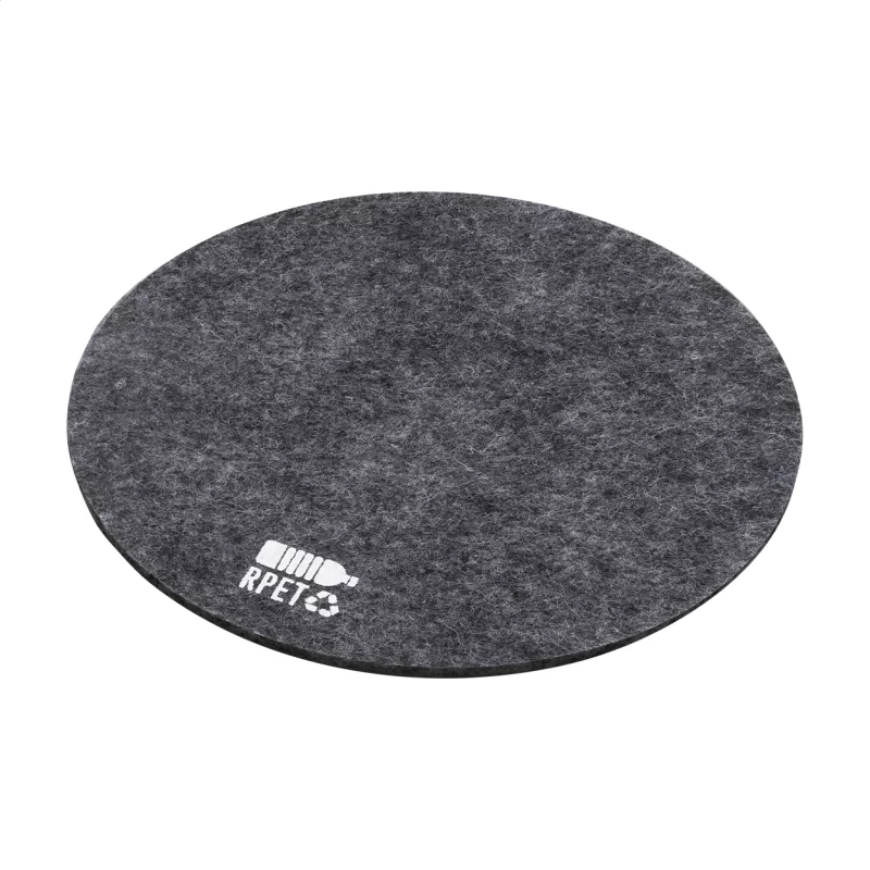 RPET plstěný podtácek tmavě šedá s potiskem loga