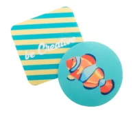 RPET podtácek z filcu, kruh bílá s potiskem loga - foto 3