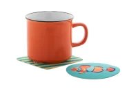 RPET podtácek z filcu, kruh bílá s potiskem loga - foto 4