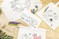 RPET pouzdro na tužky na vybarvení bílá s potiskem loga - foto 5