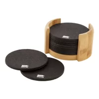 RPET sada podtácků černá s potiskem loga - foto 2