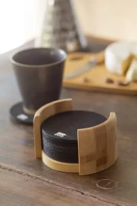 RPET sada podtácků černá s potiskem loga - foto 5